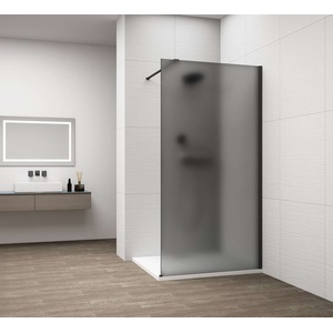 POLYSAN Esca - Душ параван Walk-In 110x210 см, Antidrop, опушено матирано стъкло/матово черно ES1411-02 (ES1411-02)