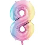 Party Deco Фолиев Балон Цифри Пастелна Дъга 86 см - 8 (fb1m-8-000p)