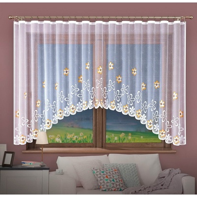 Forbyt kusová záclona CHLORIS BÉŽOVÁ vícebarevná, výška 150 cm x šířka 350 cm (na okno)