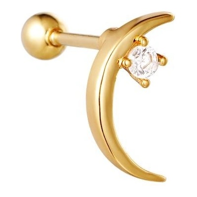 Ornamenti Pozlacená náušnice Moon zircon gold OOR350010