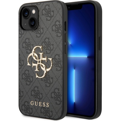 GUESS Гръб Guess PU 4G Metal Logo Case за iPhone 15 - Сив