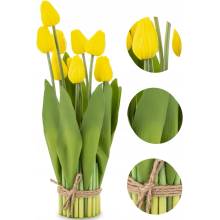 Kytice umělých květin Žluté Tulipány 9 kusů
