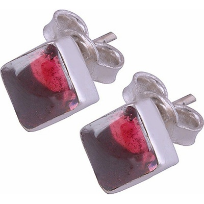 Nefertitis Stříbrné náušnice pecky s granátem NF62824 10 mm, 2,8 g