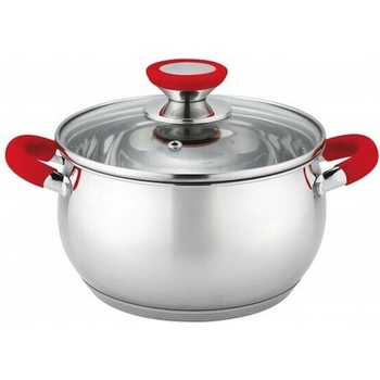 Voltz Тенджера Voltz OV51210N26, вместимост 7.7 л, 26 см. диаметър, стомана, с капак, индукция, инокс/червена (OV51210N26 red)