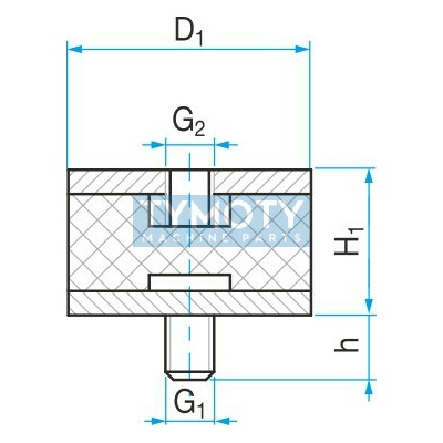 Silentblok typ 2 - 35x30 M6x18