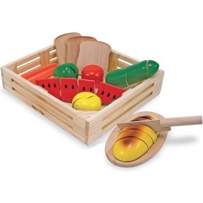 Melissa & Doug - Дървен комплект за рязане - Хранителни продукти (10487)