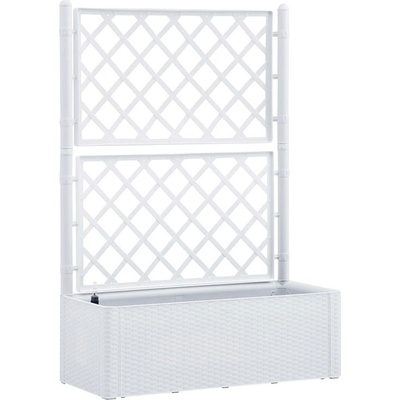 STEFANPLAST Samozavlažovací truhlík NATURAL DELUXE 100x43x142cm bílá s mřížkou