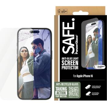 Image 1 of Panzer Стъклен протектор SAFE за iPhone 16, EyeCare, Ultra-Wide Fit