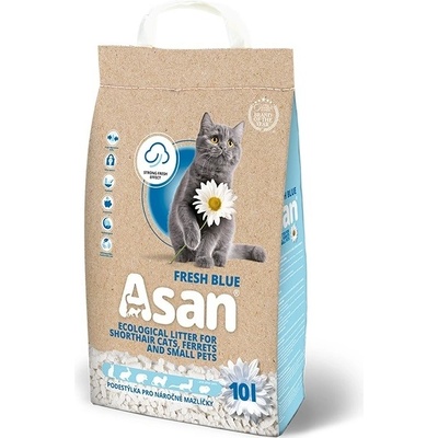Asan Cat Fresh Blue eko-stelivo pro mačky a fretky 2 kg 10 l