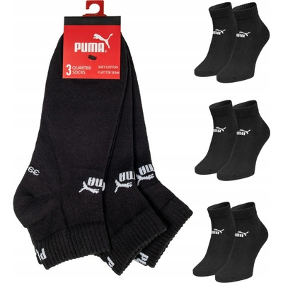 Puma ponožky quarter členkové 6PAK čierne
