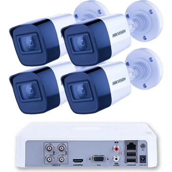 HIKVISION Комплект Видеонаблюдение 5MP Bullet Камери 4CH DVR H. 265+ Pro Kit (ZK42025W)