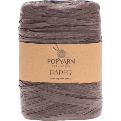 POPYARN Papírová příze Paper B501 - hnědá, 250g 360m