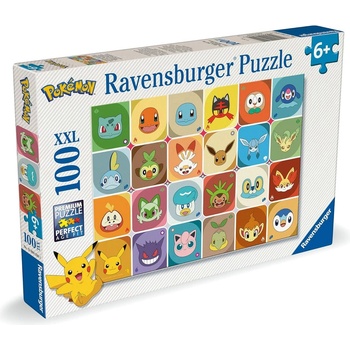 Ravensburger Пъзел Ravensburger от 100 части - Покемон лица (12004320)