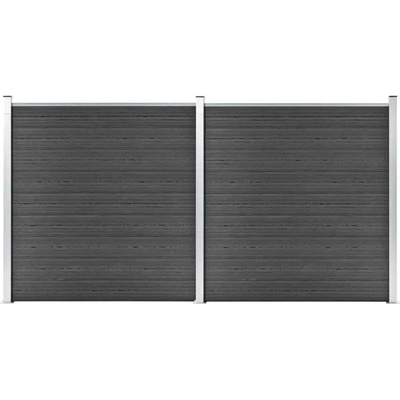 ZBXL Sada plotových dílců WPC 353 x 186 cm černá