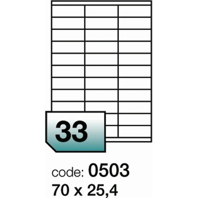 Rayfilm R0100.0503A samolepící 70x25,4mm bílé 100 listů