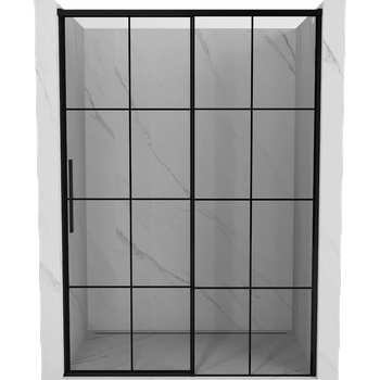 Mexen Rox плъзгаща се врата за душ, дясна 150 см, черна решетка, черно - 8C2-150-000-70-77-P (8C2-150-000-70-77-P)