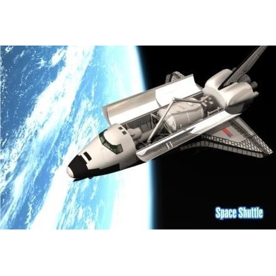 (B) 3D pohľadnica Space Shuttle