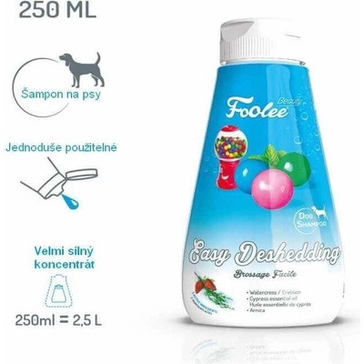Foolee Šampon pro psy Beauty Deshedding pro snadné vyčesání v období línání 250 ml