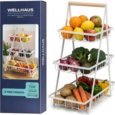 Wellhaus Košík na ovoce kovový bílý 33 x 17 cm