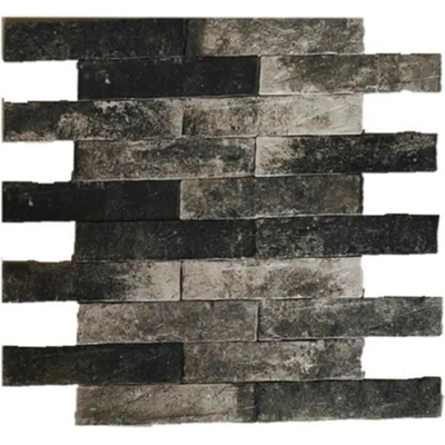 EcoCerram Stripe grey 7,5 x 30 cm černá 0,45m²