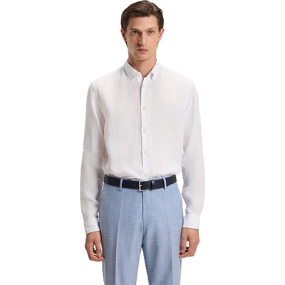 HUGO BOSS Риза с дълъг ръкав Boss Men's Liam Long Sleeve Oxford Shirt - White