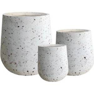  Глинена кашпа 30277 Terrazzo 05, 40 × 40 × 48 см, бял