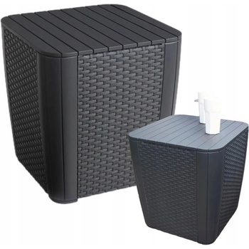 KETER Stůl zahradní s úložným boxem LUZON 43 x 57cm grafit