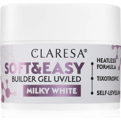 Claresa Soft&Easy Builder Gel podkladový gél na nechty odtieň Milky White 45 g