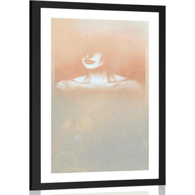 Plakát s paspartou záhadná dáma - 40x60 black