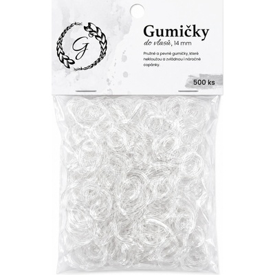 Pevné elastické gumičky do vlasů 500 ks – průhledné – Sleviste.cz