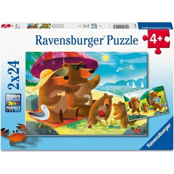 Ravensburger Пъзел Ravensburger от 2 х 24 части - Семейната ваканция на мечетата (12004046)