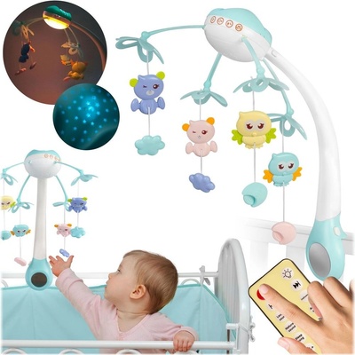 Ricokids RK 813 Kolotoč nad postýlku s projektorem modrý