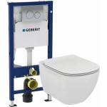 Ideal Standard Комплект за окачване на тоалетна чиния Ideal Standard Tesi AquaBlade с капак с плавно затваряне, казанче Geberit Duofix Delta и клапа (458.134.21.3+T007901+T352701)