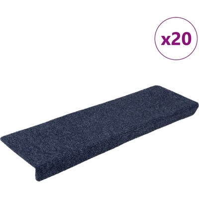 vidaXL Самозалепващи се изтривалки за стълби, 20 бр. , 65x21x4 см, антрацит, правоъгълен кант (3365720)