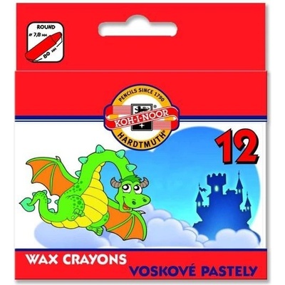 Koh-i-noor školské voskovky guľaté 12 ks sada 8232