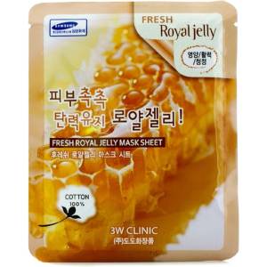 3W Clinic Fresh Royal Jelly Mask Sheet - Хидратираща Маска за Лице 23мл/1бр