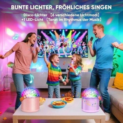 Karaoke 2 Mikrofony Přenosný Bluetooth reproduktor Hračka pro děti