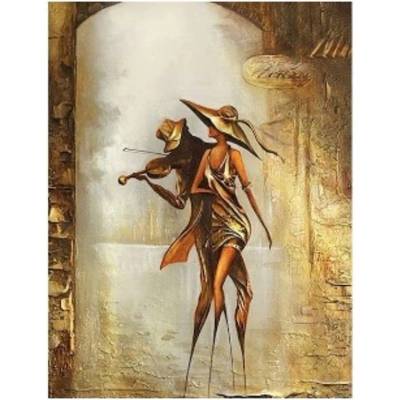 Norimpex - Puzzle Diamant painting: Couple with violin 30x40cm - 1 - 39 piese