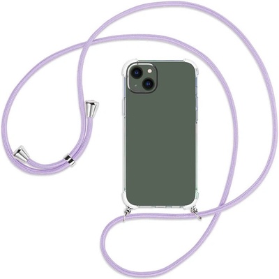 Pouzdro SES Průhledné silikonové ochranné se šňůrkou na krk Samsung Galaxy A41 A415F - světle fialové