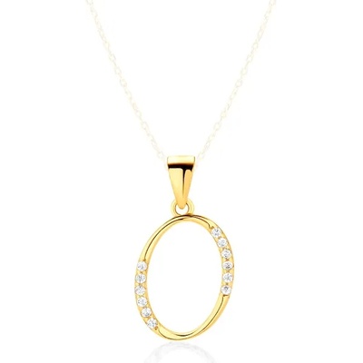 SAVICKI Висулка с буква О Savicki: позлатено сребро, цирконий