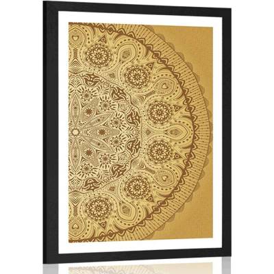 Plakát s paspartou okrasná Mandala s krajkou - 40x60 white