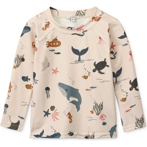 LIEWOOD Детска ликра LIEWOOD Kid's Noah Printed Longsleeve Swim Tee Lycra - Sea Creature / Sandy - размер 128 (EU) (750-2489-0217)