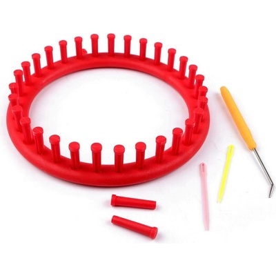 Sada na pletení kruh Ø19 cm - červená