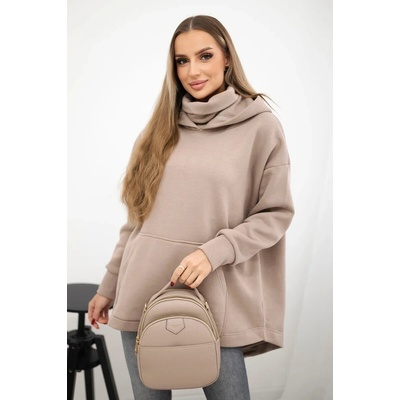 Kesi Insulated sweatshirt with a zipper at the back dark beige