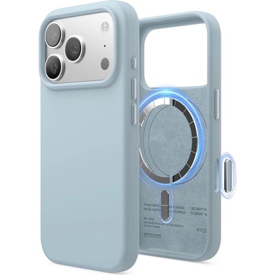 elago Силиконов (TPU) калъф с MagSafe за iPhone 17 Pro - Elago Magnetic Soft Silicone Case (светлосин) (ES17MSSC69PRO-SBL)