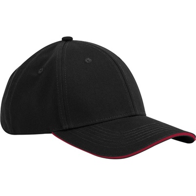 Beechfield B 820C EarthAware 6 panelová COT53820Cy2899-black/class Černá/červená