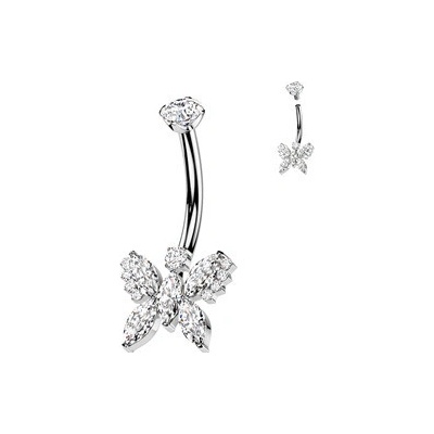 Šperky4U piercing do pupíku titan čirá TIT1385-C