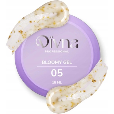 Divna Bloomy stavební gel s kvítky na nehty 05 15 ml