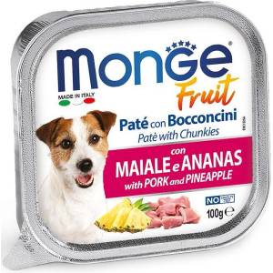 Monge Fruit Paté and Chunkies with Pork and Pineapple - пастет със свинско и ананас 100 гр