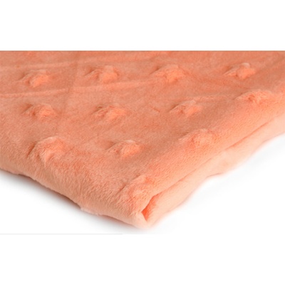 Látka minky hvězdy, 320 g/m², šíře 155 cm, metráž, lososová